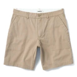 The Trail Short In Khaki Herringbone