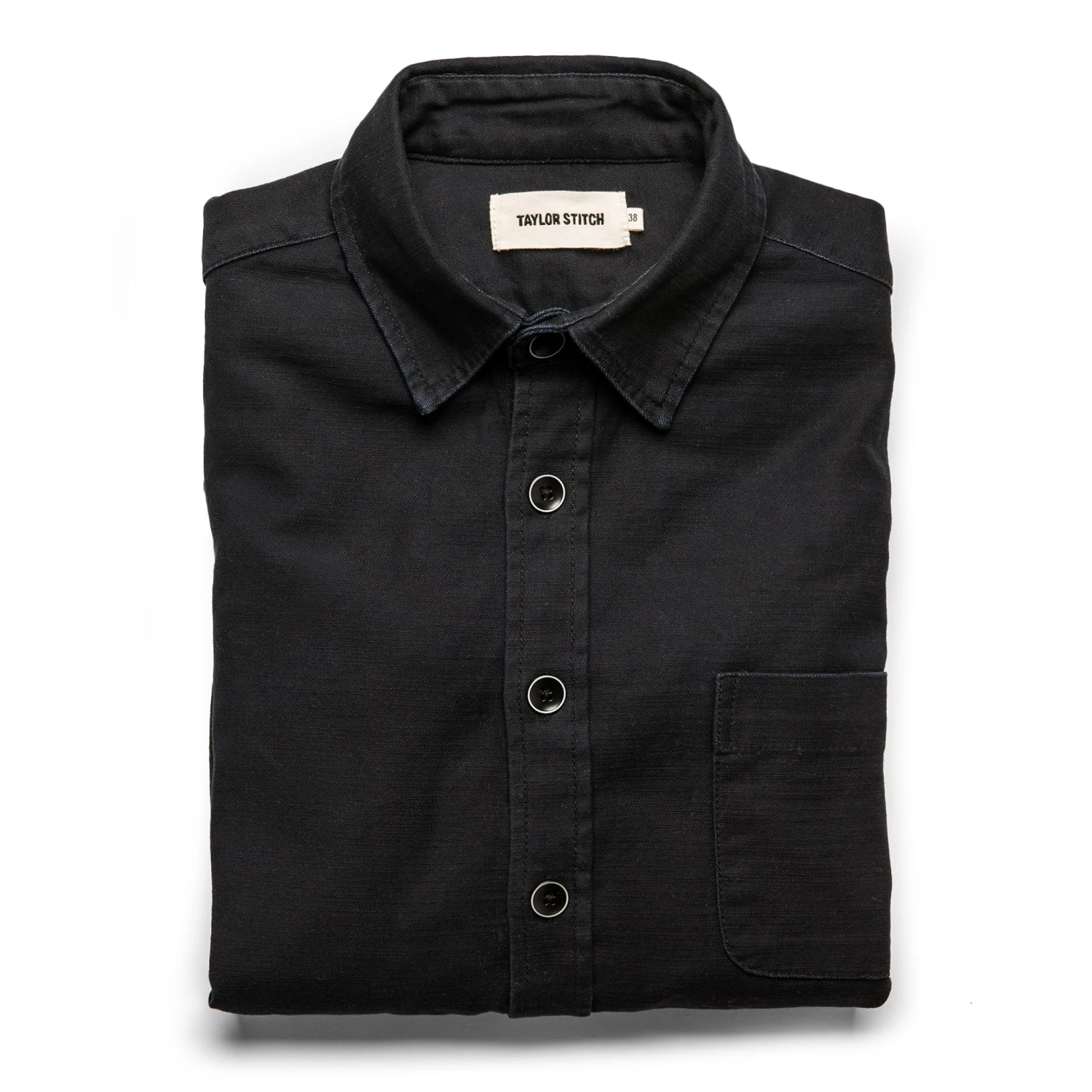 The Mechanic Shirt In Black Reverse Sateen