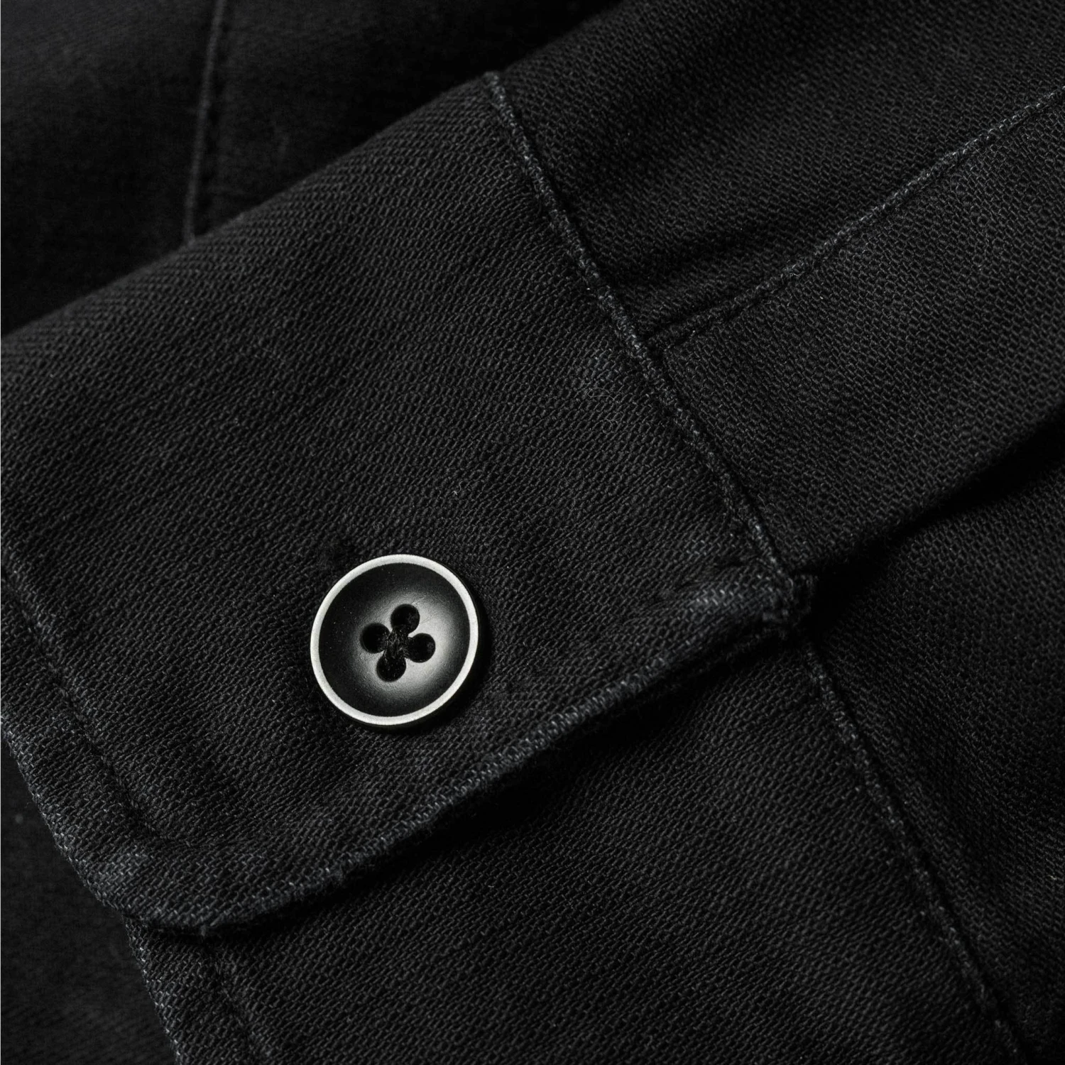 The Mechanic Shirt In Black Reverse Sateen - Image 8