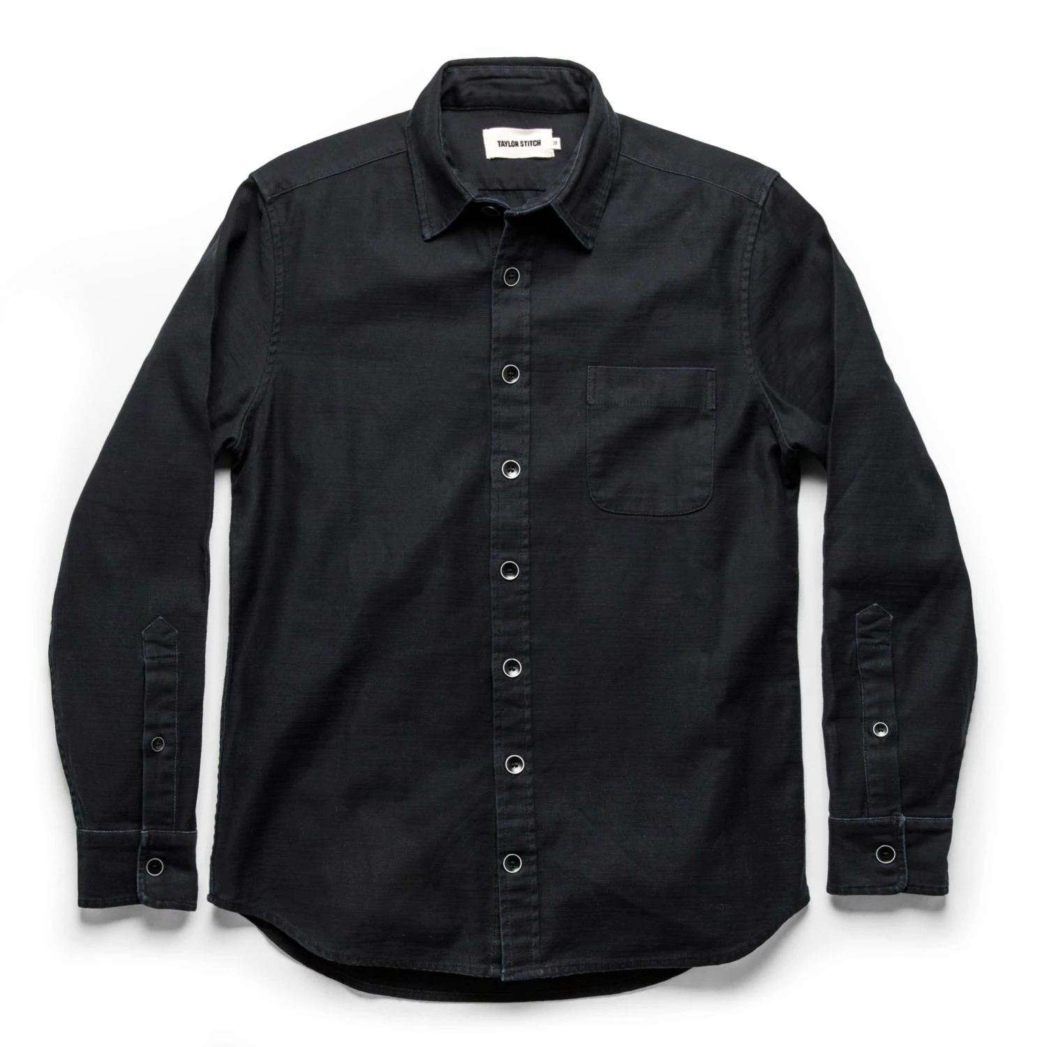 The Mechanic Shirt In Black Reverse Sateen - Image 9