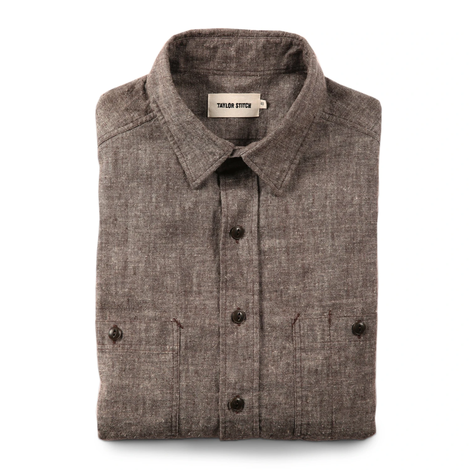 The California In Brown Hemp Chambray