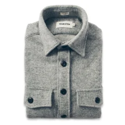 None The Maritime Shirt Jacket In Ash Donegal Lambswool