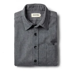 The Mechanic Shirt In Slate Herringbone
