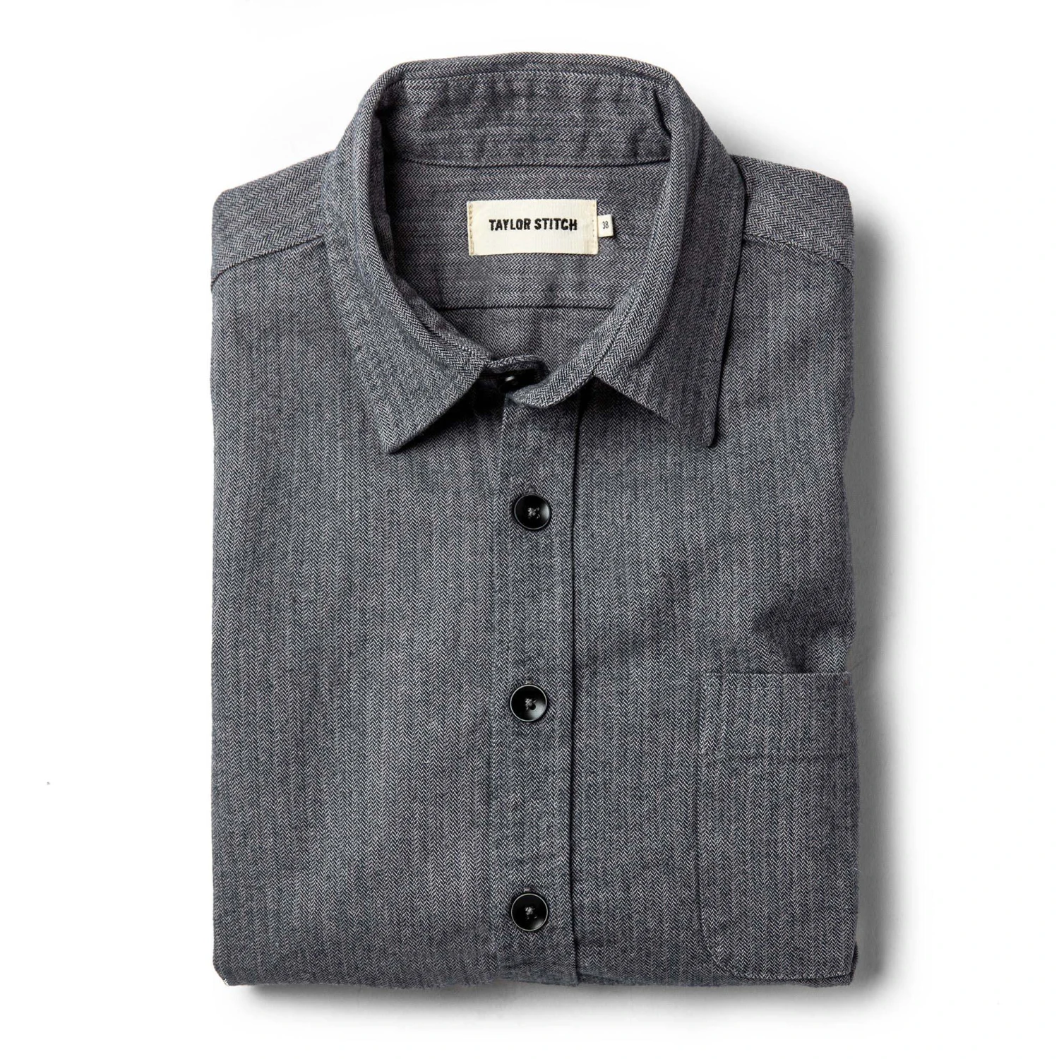 The Mechanic Shirt In Slate Herringbone