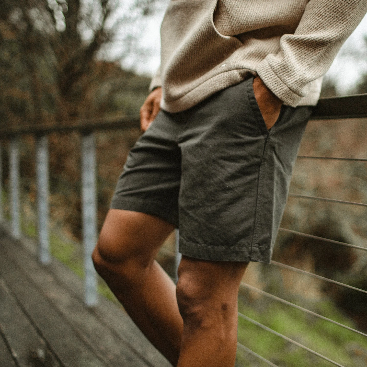 The Morse Short In Dark Slate Linen - Image 4