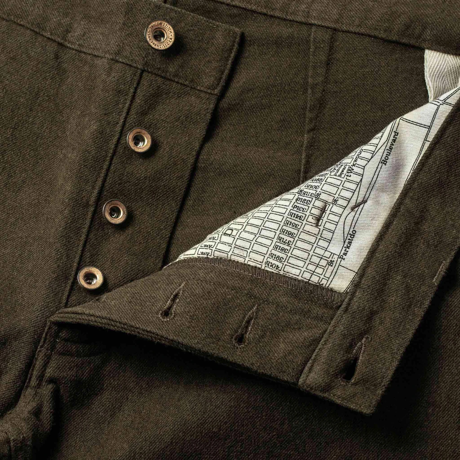 The Camp Pant In Heather Olive Twill - Image 8