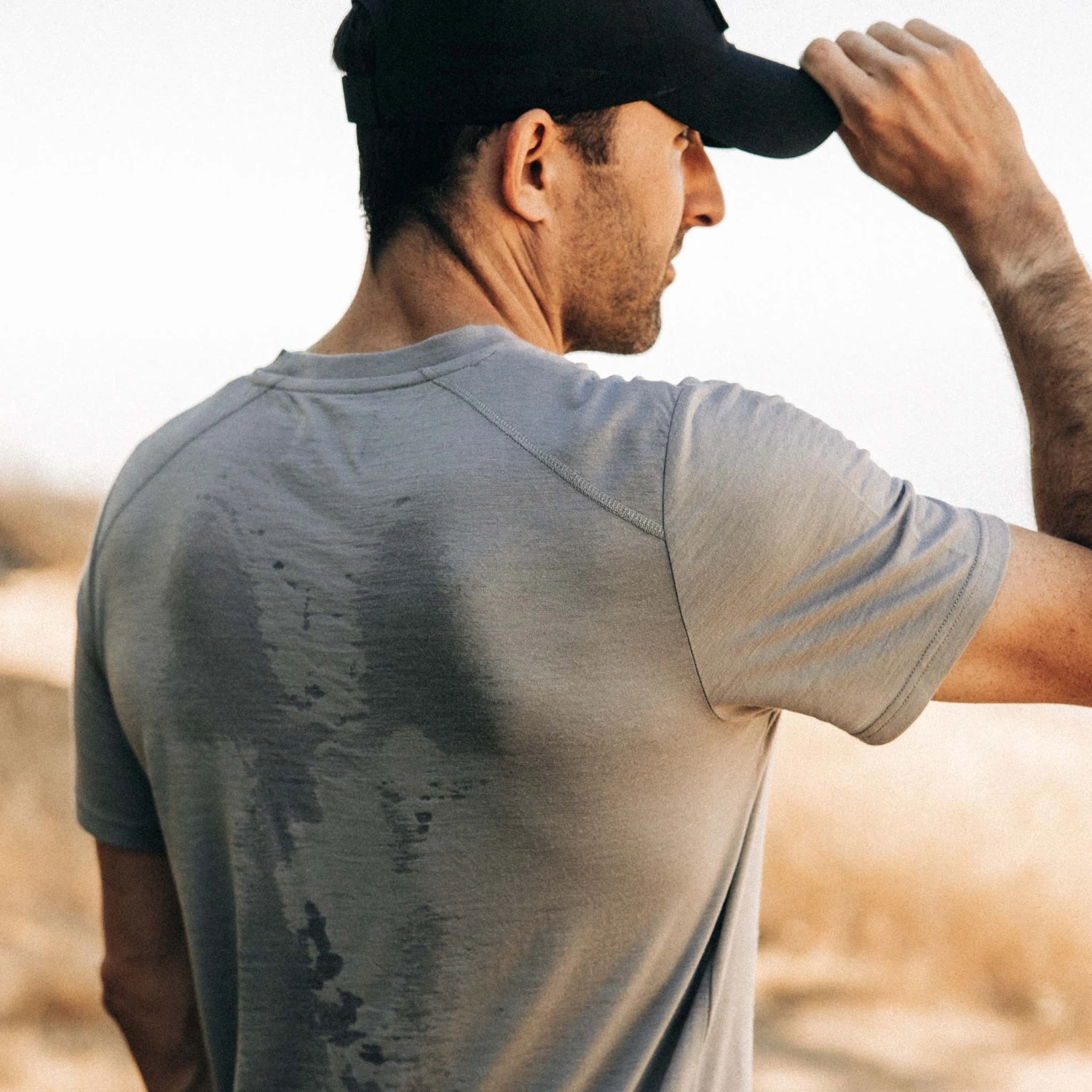 The Merino Base Layer Tee In Sharkskin - Image 3
