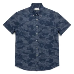 The Short Sleeve Jack In Indigo Jacquard Camo
