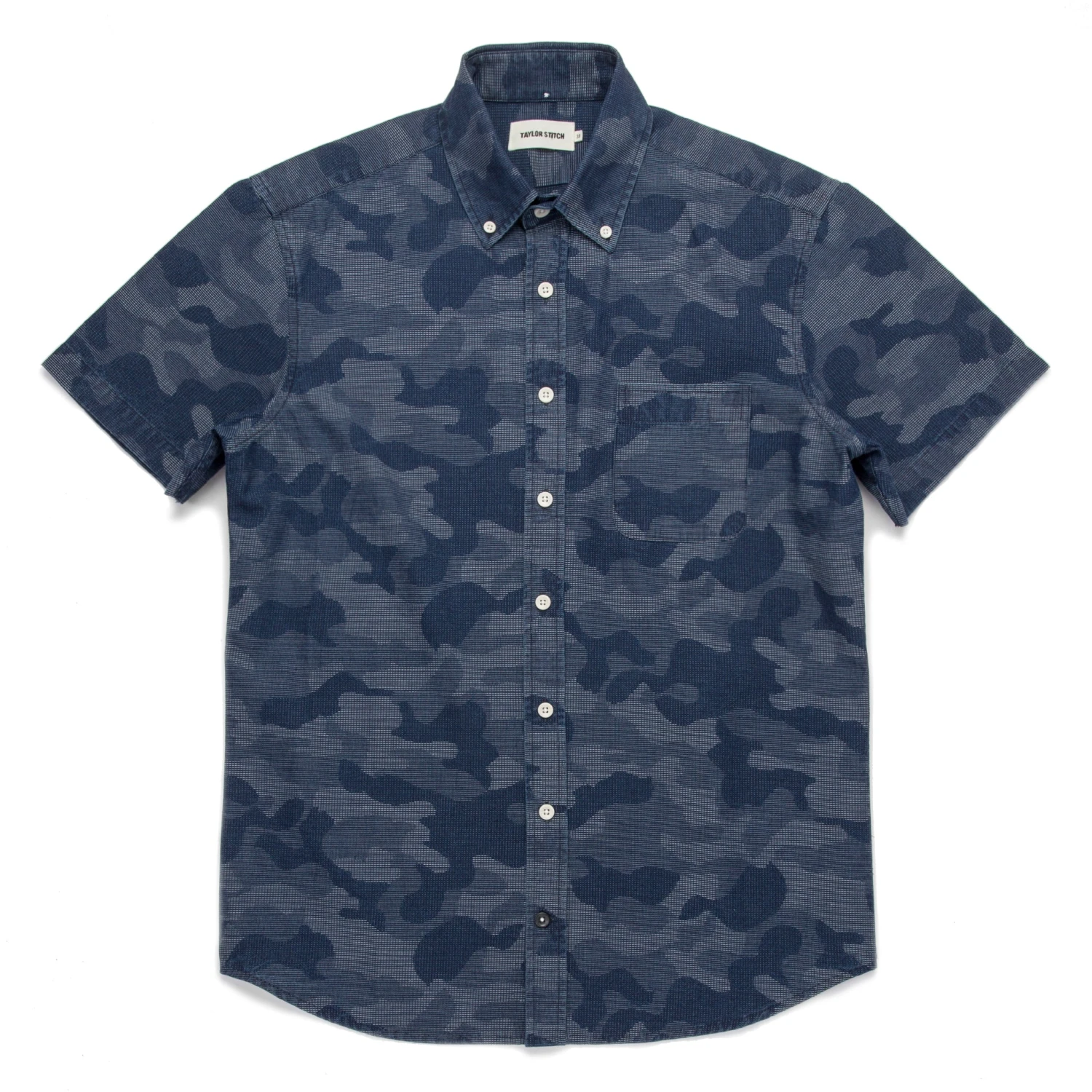 The Short Sleeve Jack In Indigo Jacquard Camo