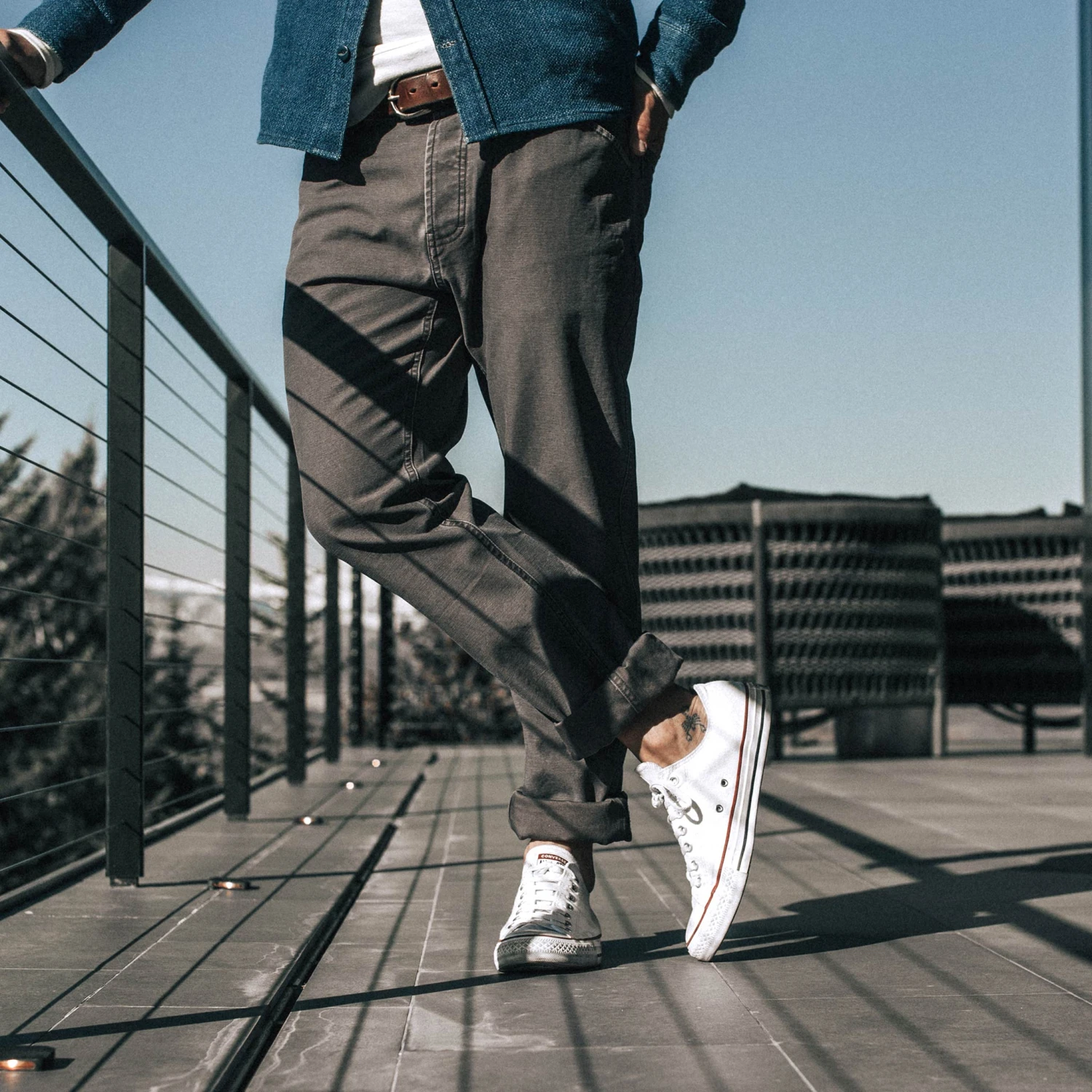 The Camp Pant In Charcoal Reverse Sateen - Image 2