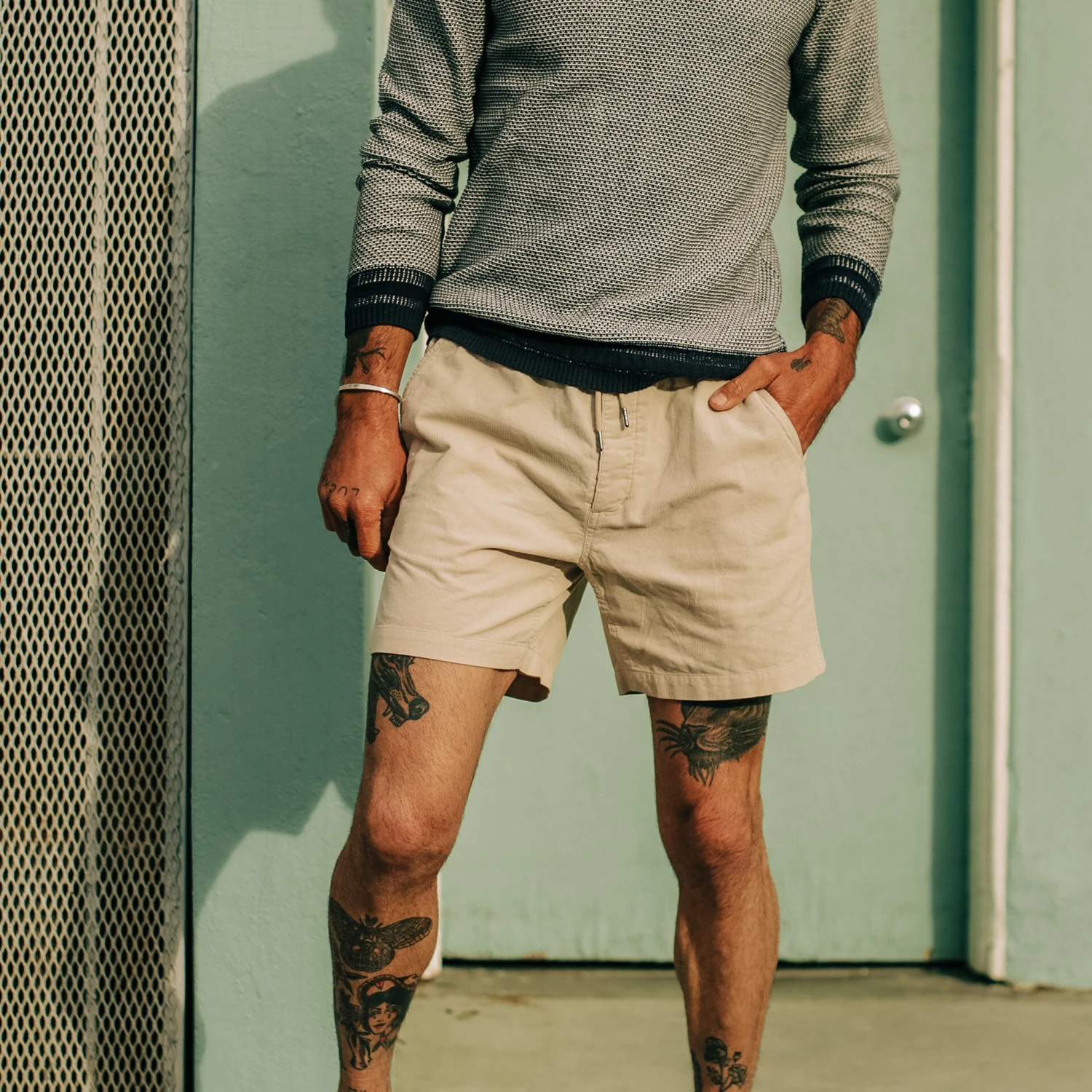 The Apres Short In Natural Pinwale - Image 4