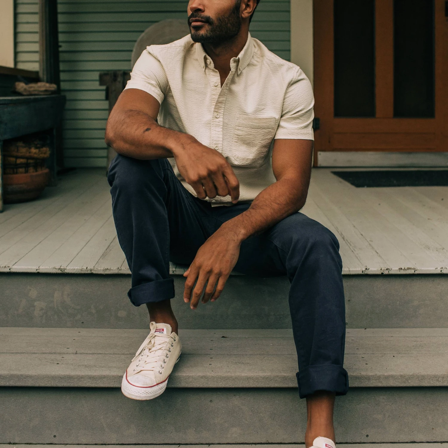 The Democratic Foundation Pant In Organic Dark Navy - Image 5