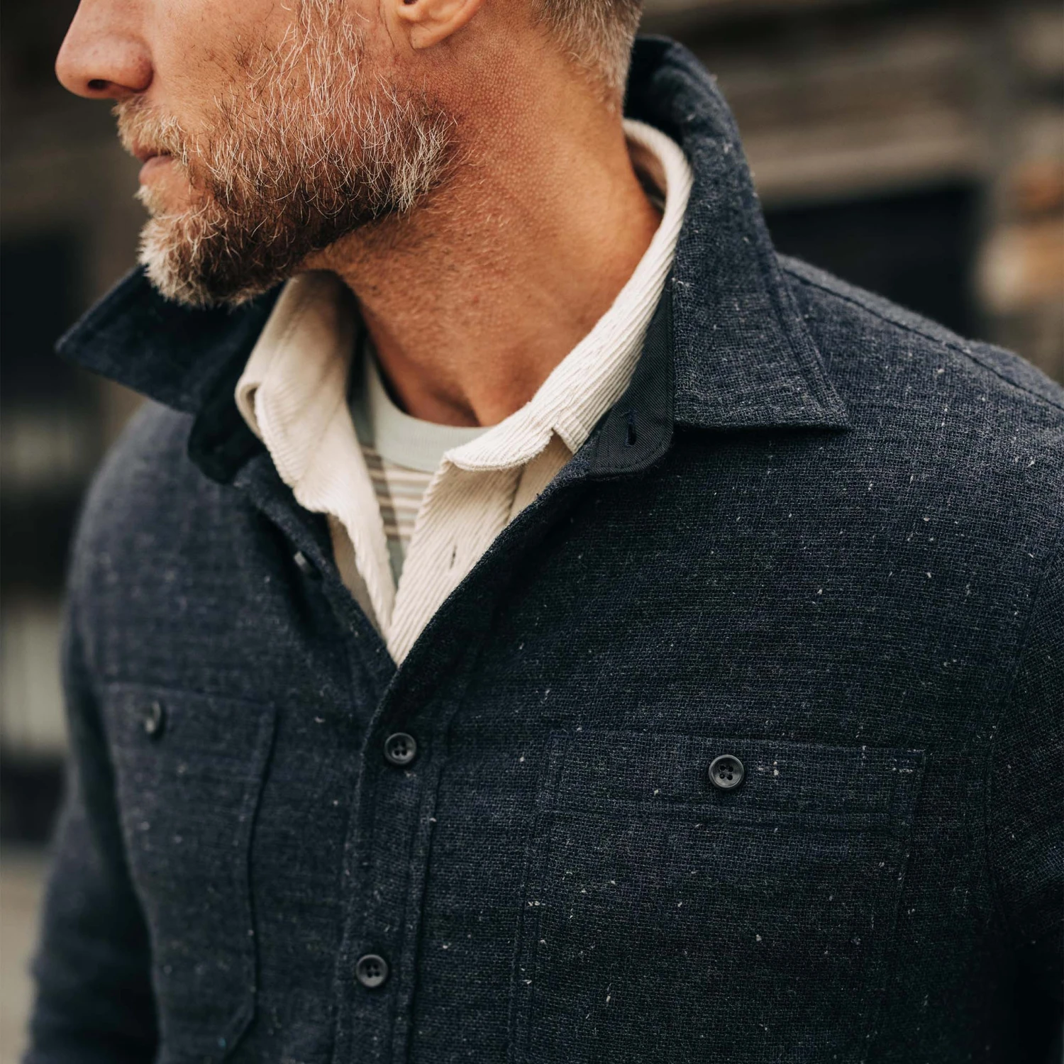 The Lined Utility Shirt In Charcoal Donegal - Image 3