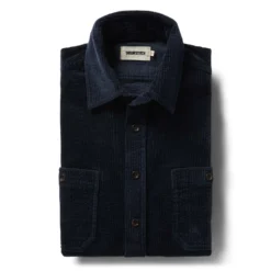 The Utility Shirt In Dark Navy Crepe Cord