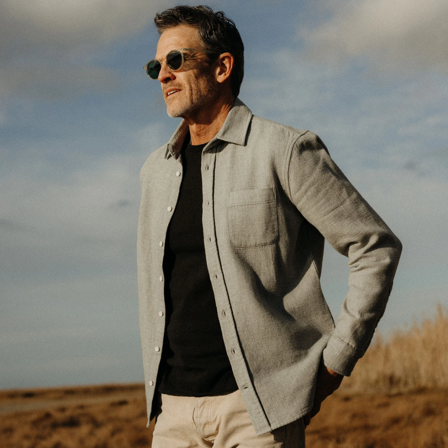 The California In Ash Heather Double Cloth - Image 2