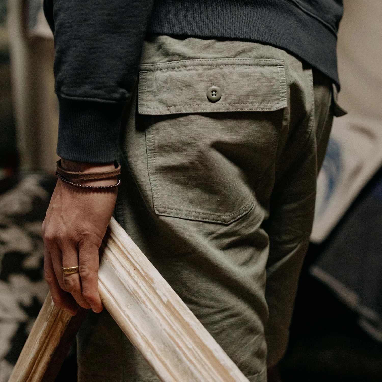 The Apres Trail Short In Light Sage Slub - Image 4