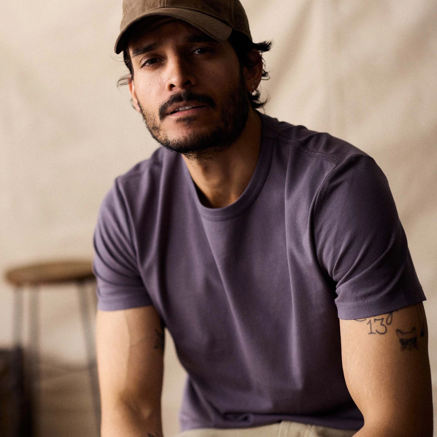 The Organic Cotton Tee In Dried Plum - Image 3