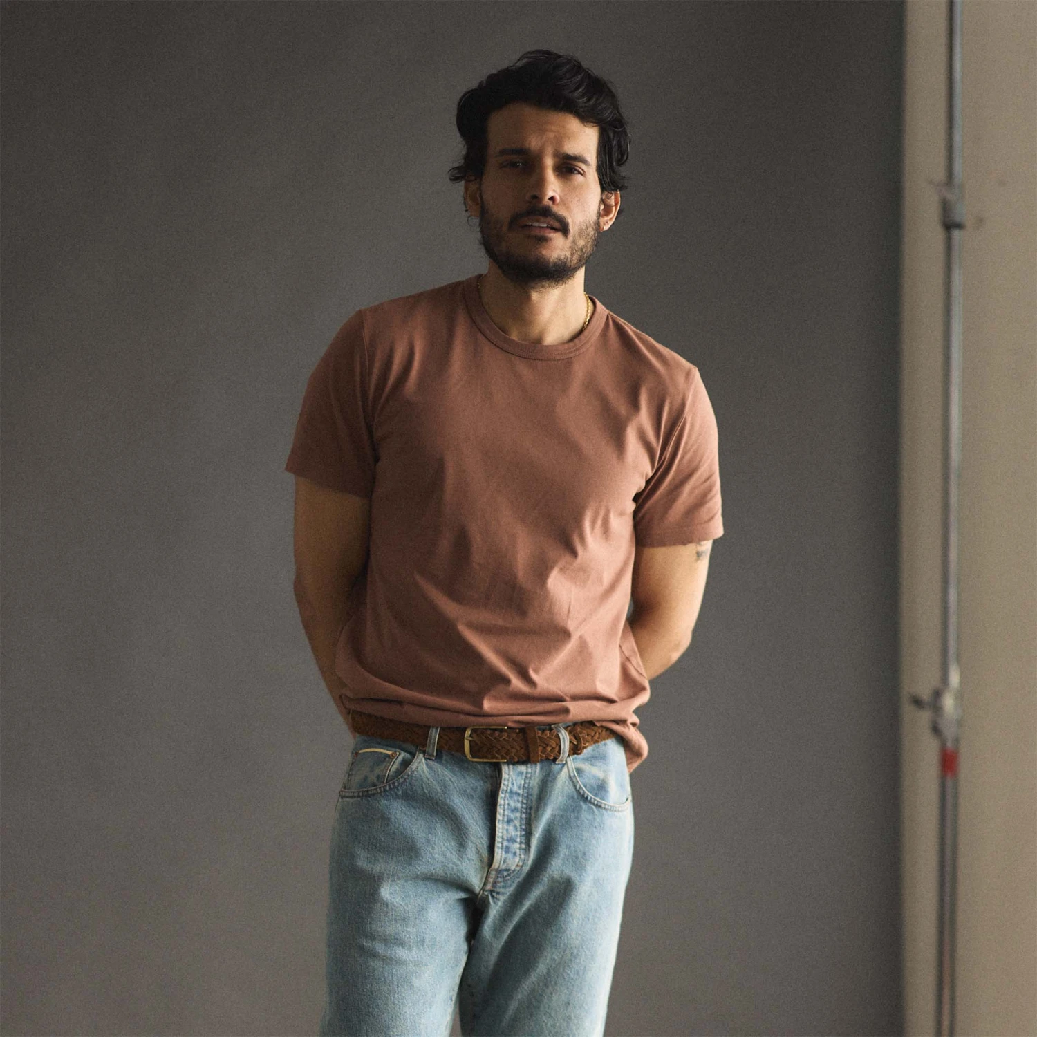 The Organic Cotton Tee In Faded Brick - Image 2