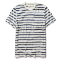 The Organic Cotton Tee In Washed Indigo Stripe