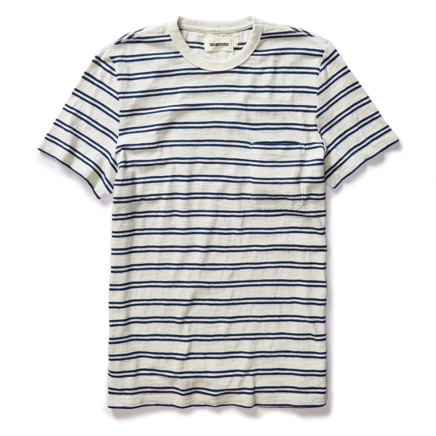 The Organic Cotton Tee In Washed Indigo Stripe