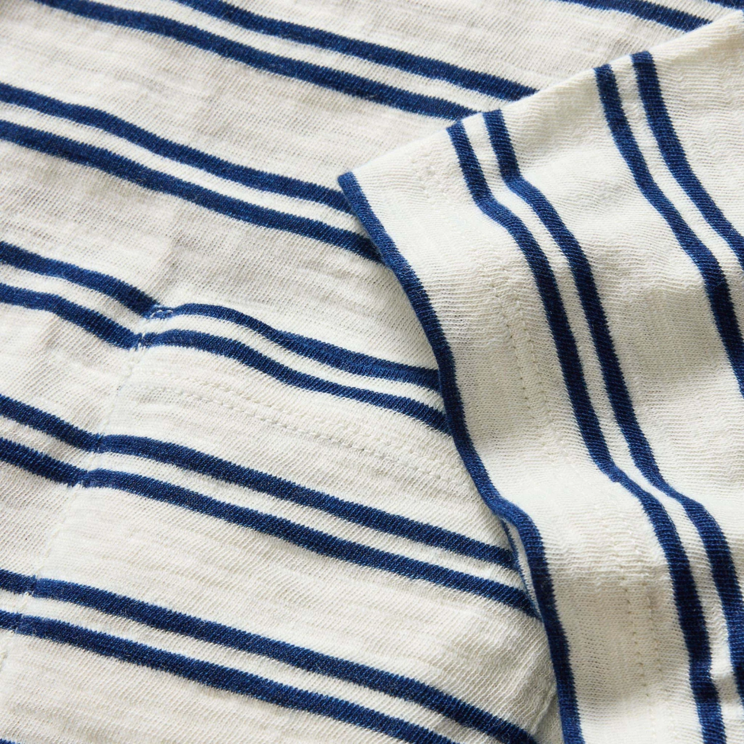 The Organic Cotton Tee In Washed Indigo Stripe - Image 6