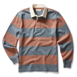 The Rugby Shirt In Faded Brick Stripe