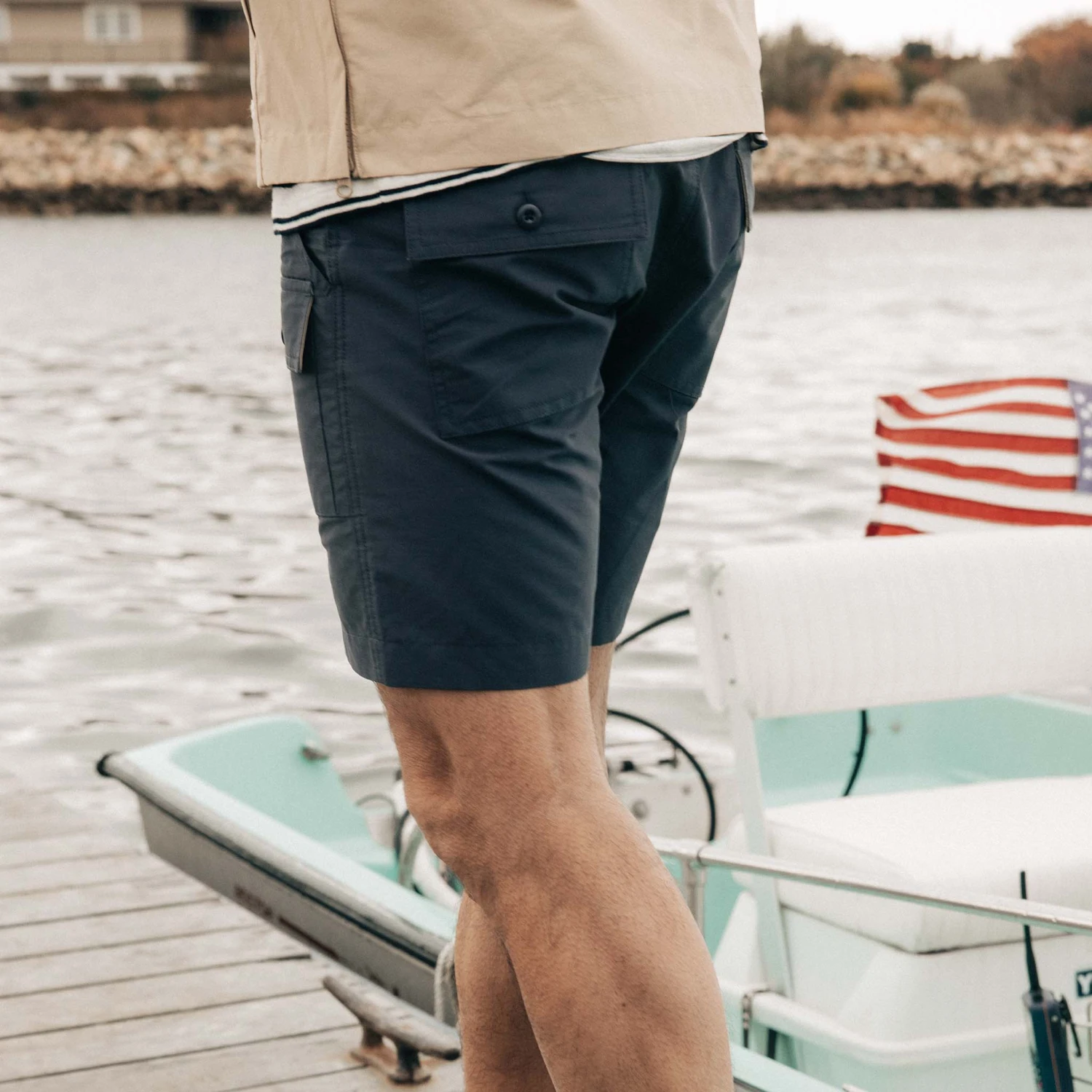 The Trail Cargo Short In Faded Navy 60/40 - Image 3