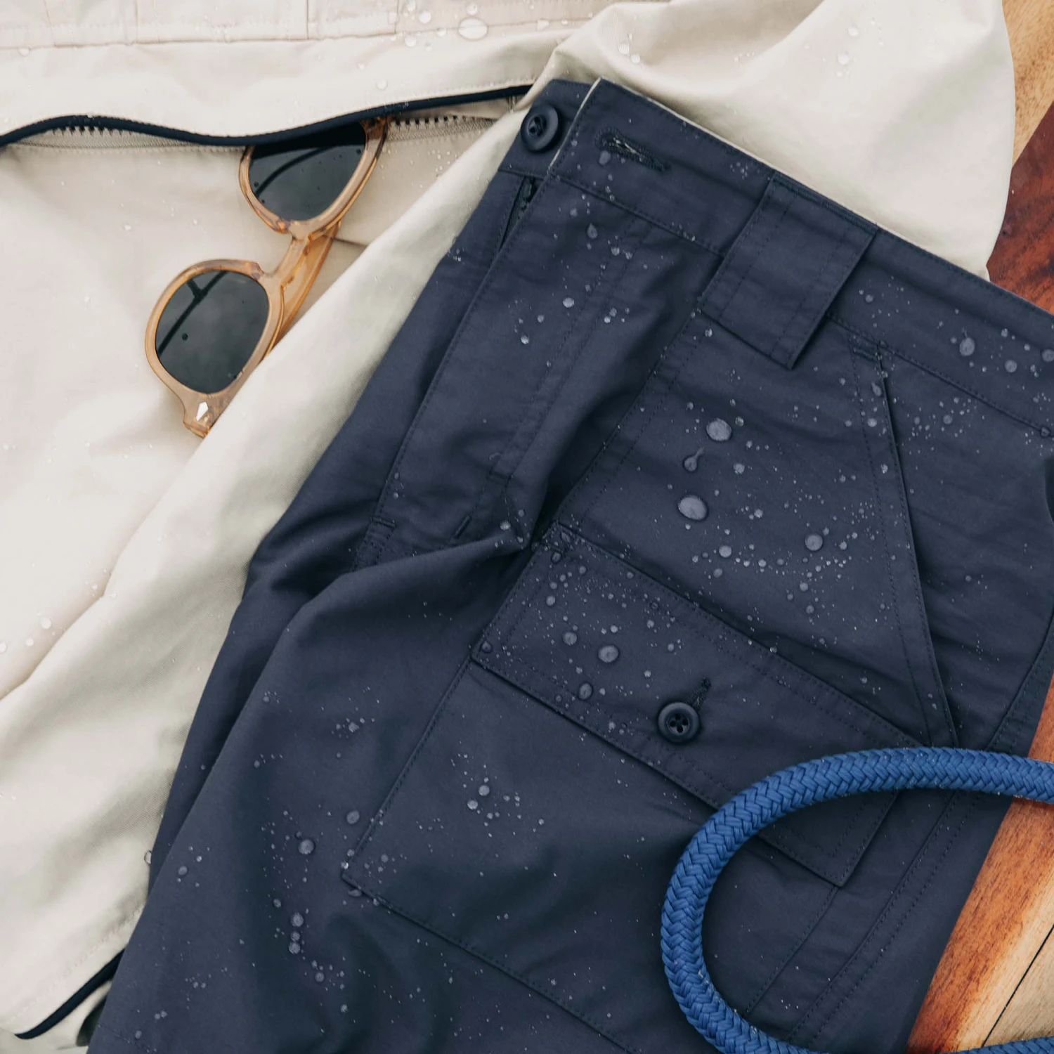 The Trail Cargo Short In Faded Navy 60/40 - Image 5