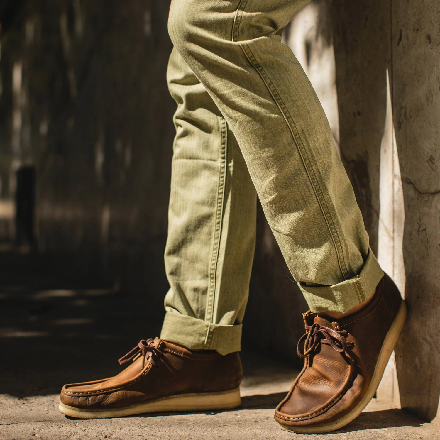 The Camp Pant In Olive Herringbone - Image 4