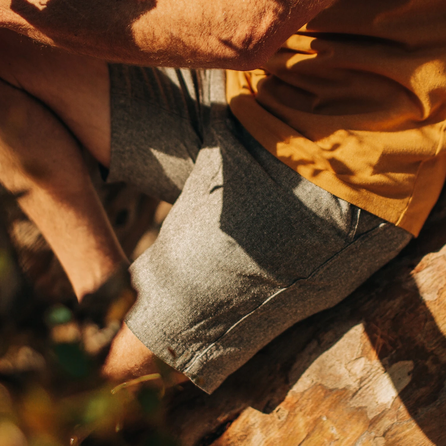 The Easy Short In Charcoal Herringbone - Image 3