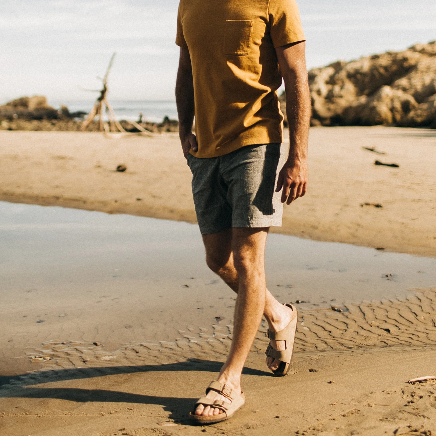 The Easy Short In Charcoal Herringbone - Image 4