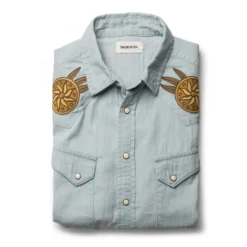 The Embroidered Western Shirt In Washed Selvage
