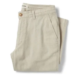 The Easy Pant In Natural Herringbone