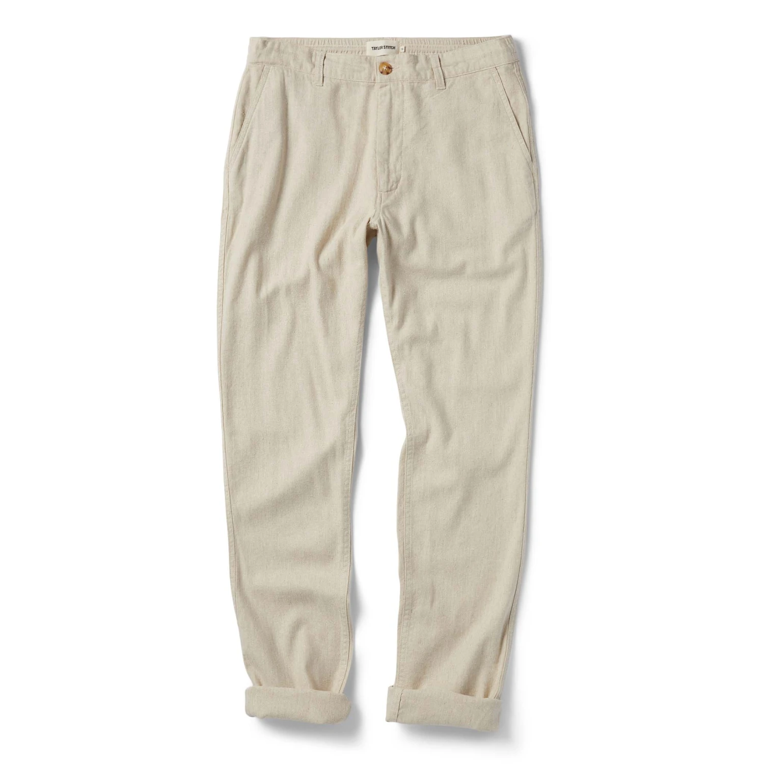 The Easy Pant In Natural Herringbone - Image 6