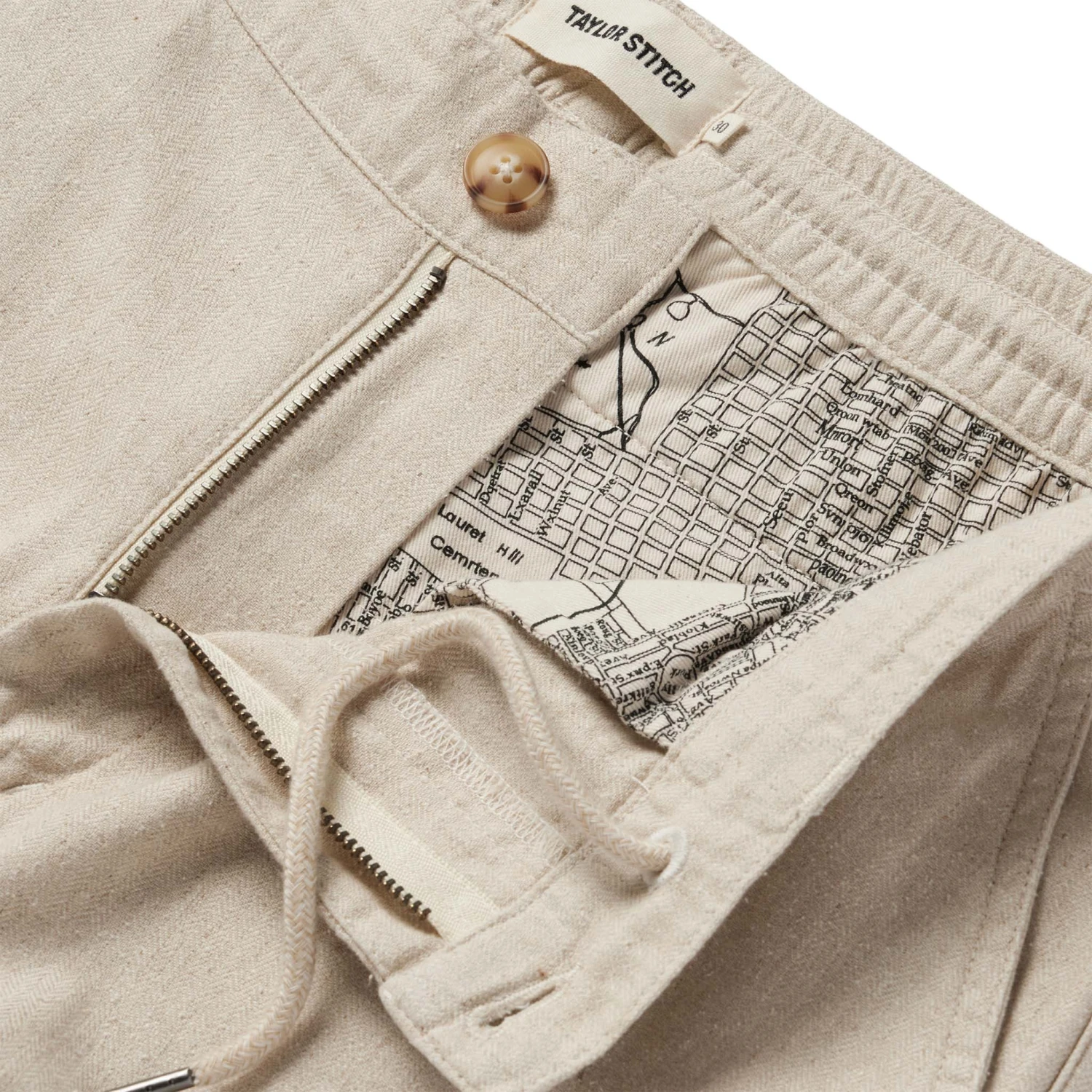 The Easy Pant In Natural Herringbone - Image 5