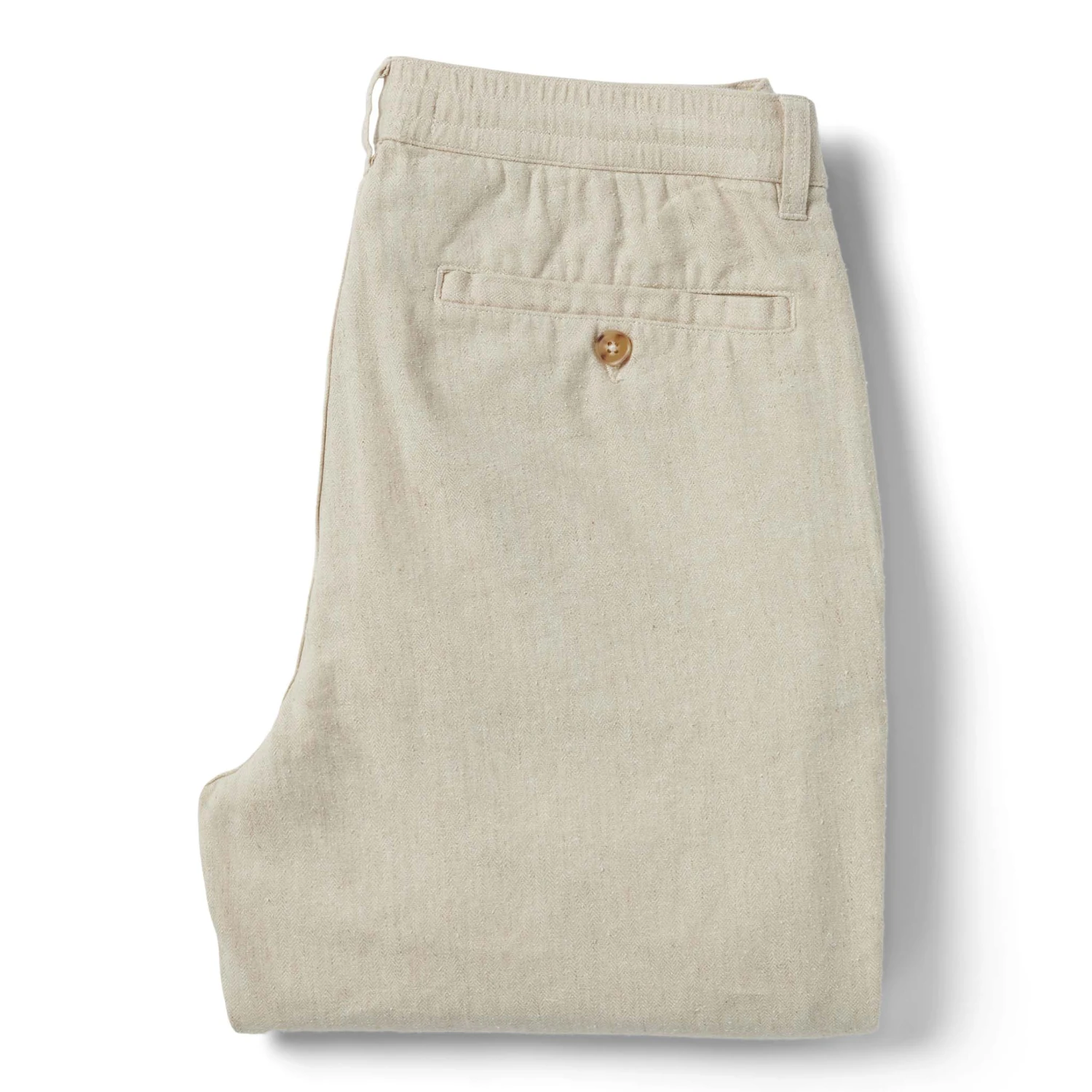 The Easy Pant In Natural Herringbone - Image 7