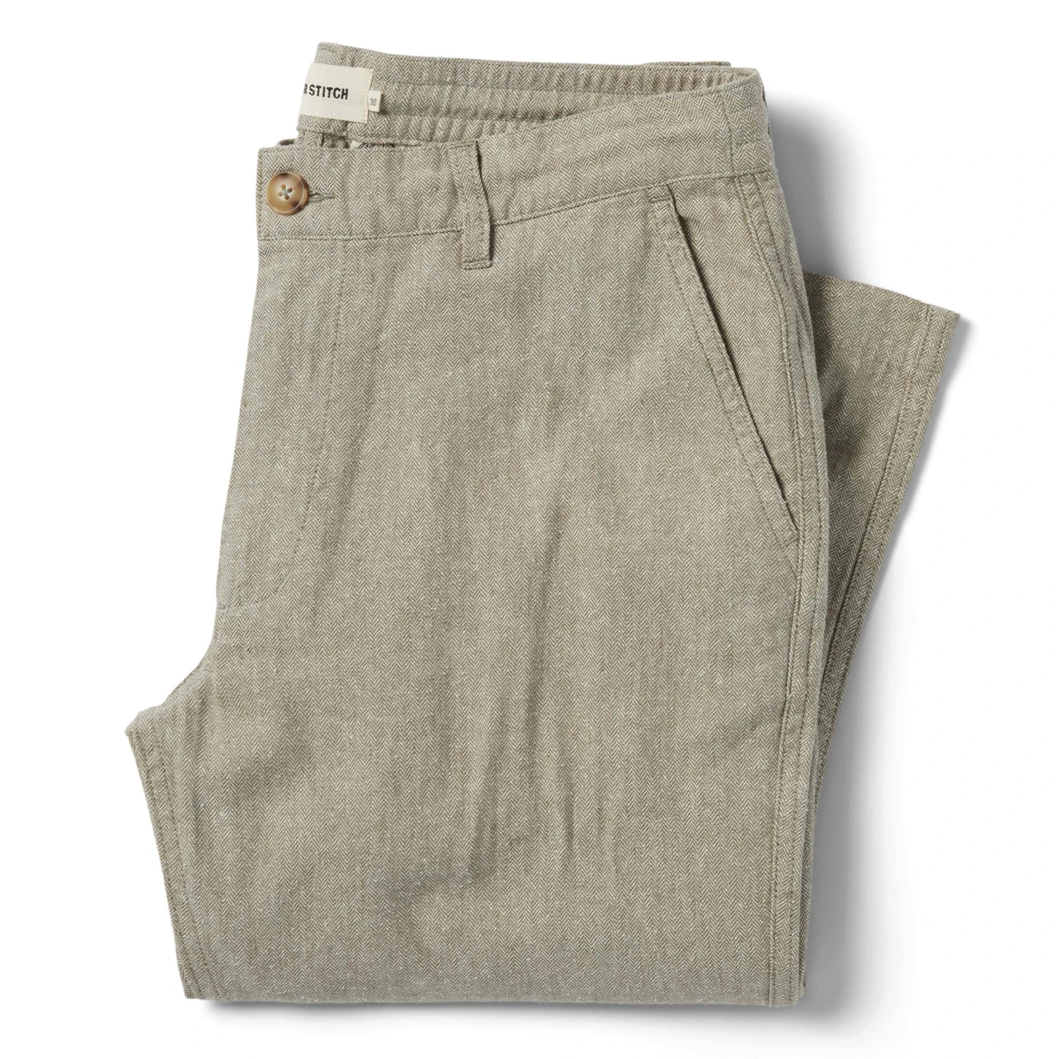 The Easy Pant In Olive Herringbone