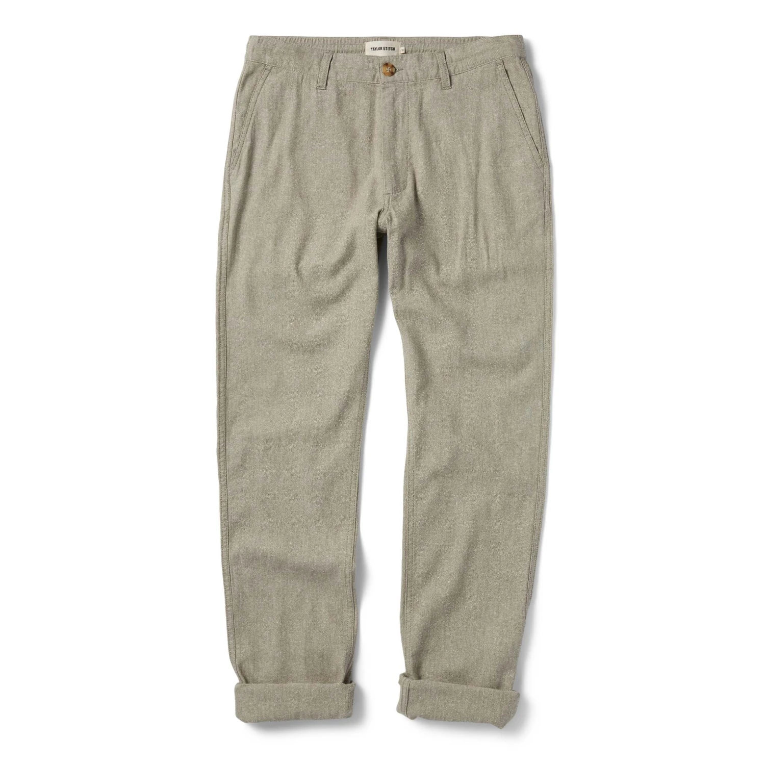 The Easy Pant In Olive Herringbone - Image 6