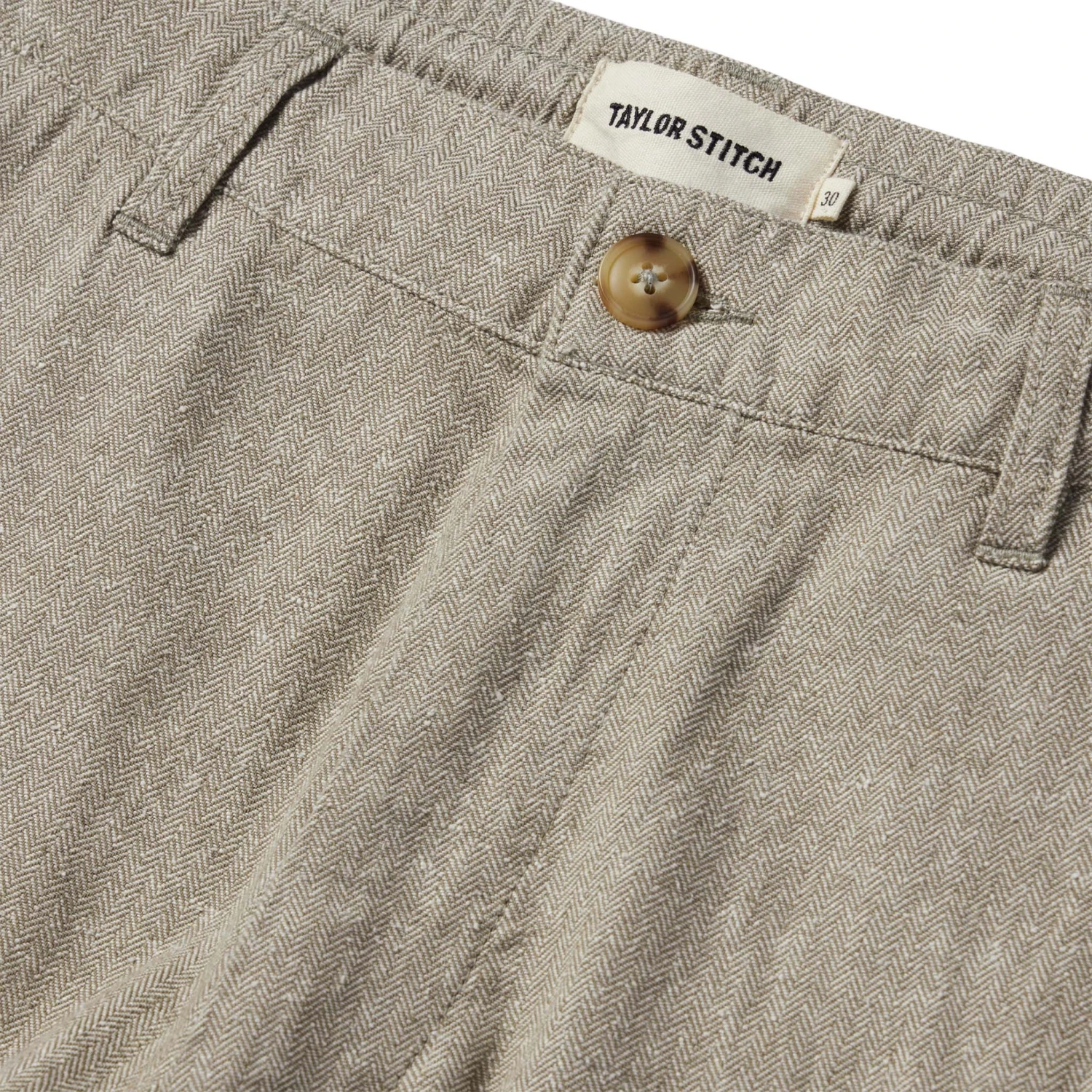 The Easy Pant In Olive Herringbone - Image 8