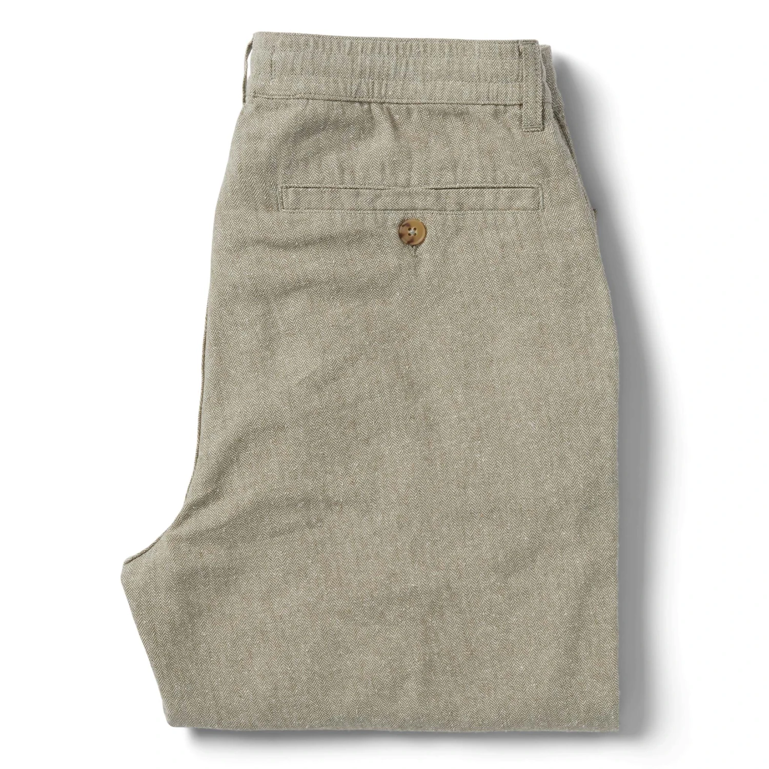 The Easy Pant In Olive Herringbone - Image 7
