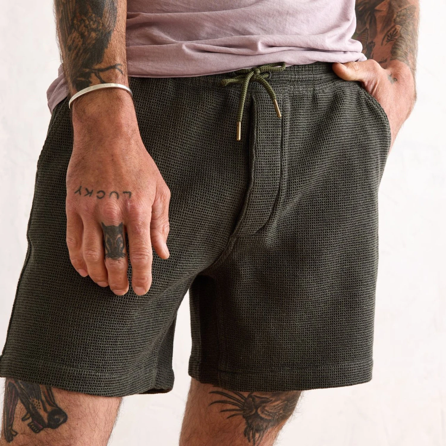 The Apres Short In Army Waffle - Image 4