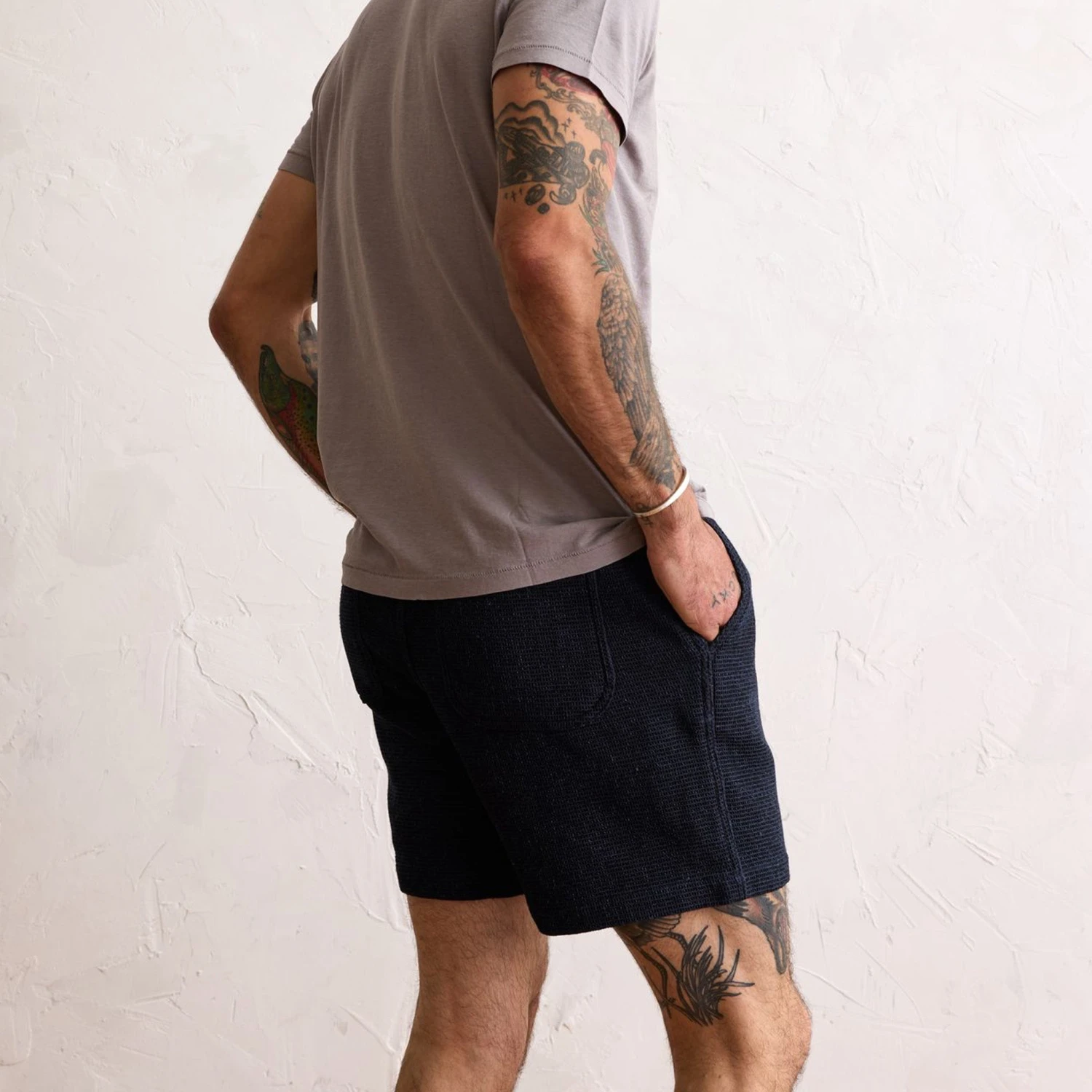 The Apres Short In Indigo Waffle - Image 3