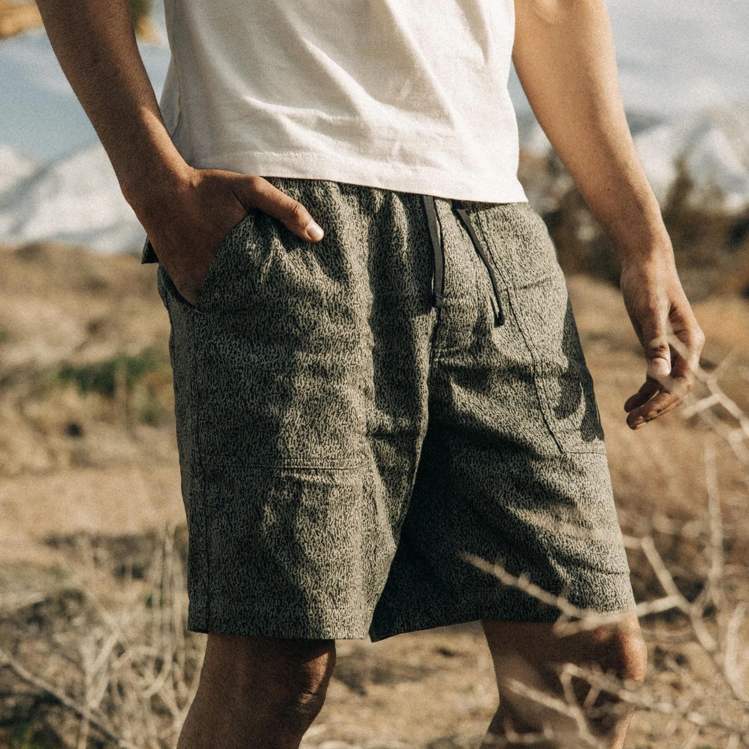 The Apres Trail Short In Static Camo Double Cloth - Image 2