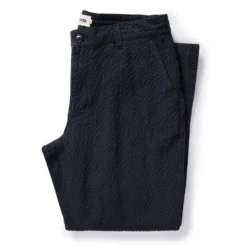 The Easy Pant In Heather Navy Seersucker