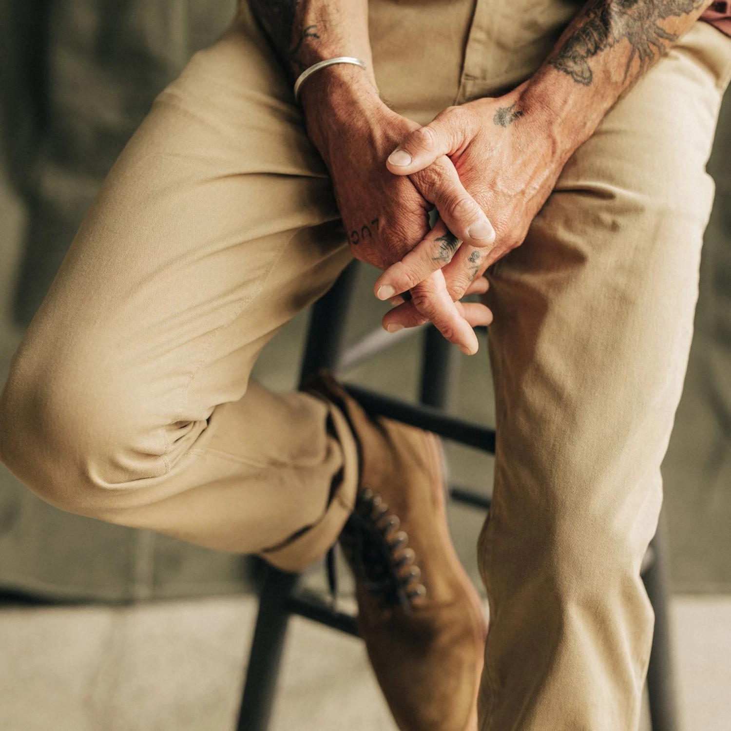 The Slim Foundation Pant In Organic Khaki - Image 4