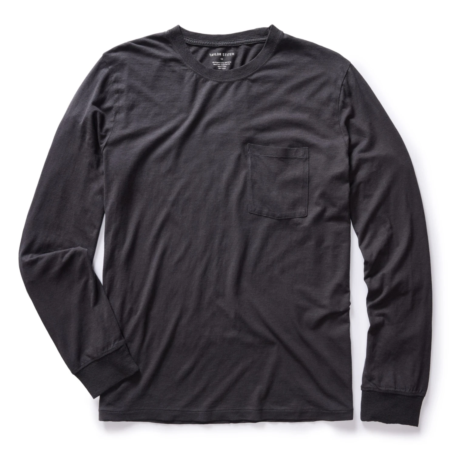 The Cotton Hemp Long Sleeve Tee In Charcoal