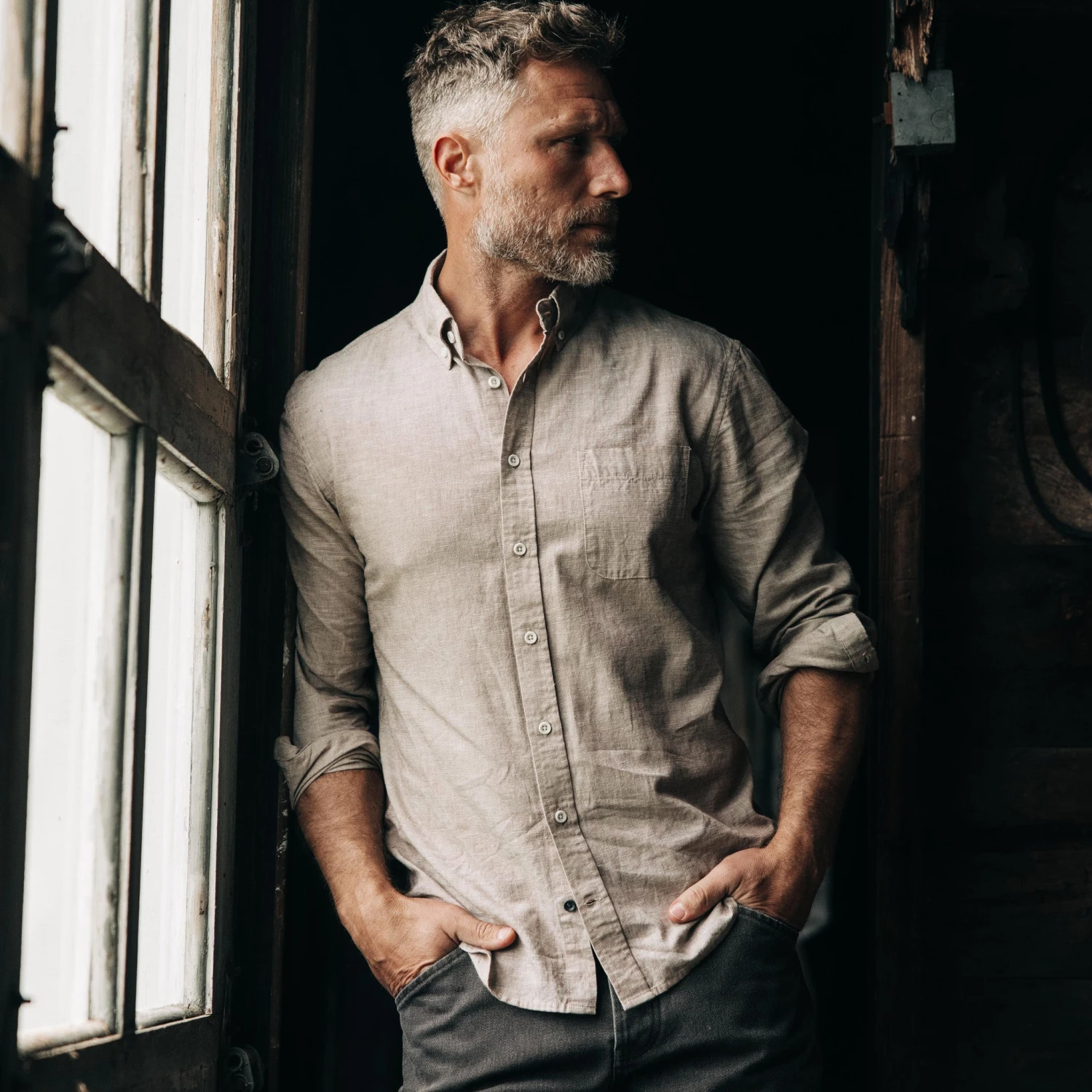 The Jack In Merlot Slub Cotton Linen - Image 2