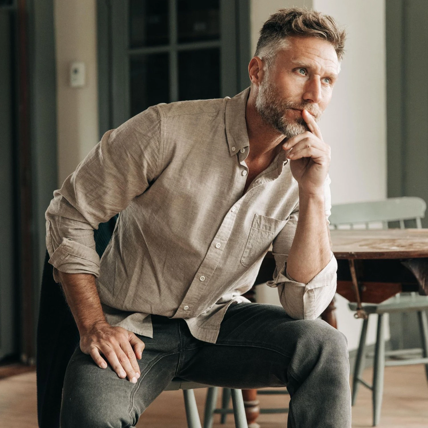 The Jack In Merlot Slub Cotton Linen - Image 4