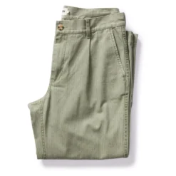 The Matlow Pant In Dried Sage Pigment Herringbone