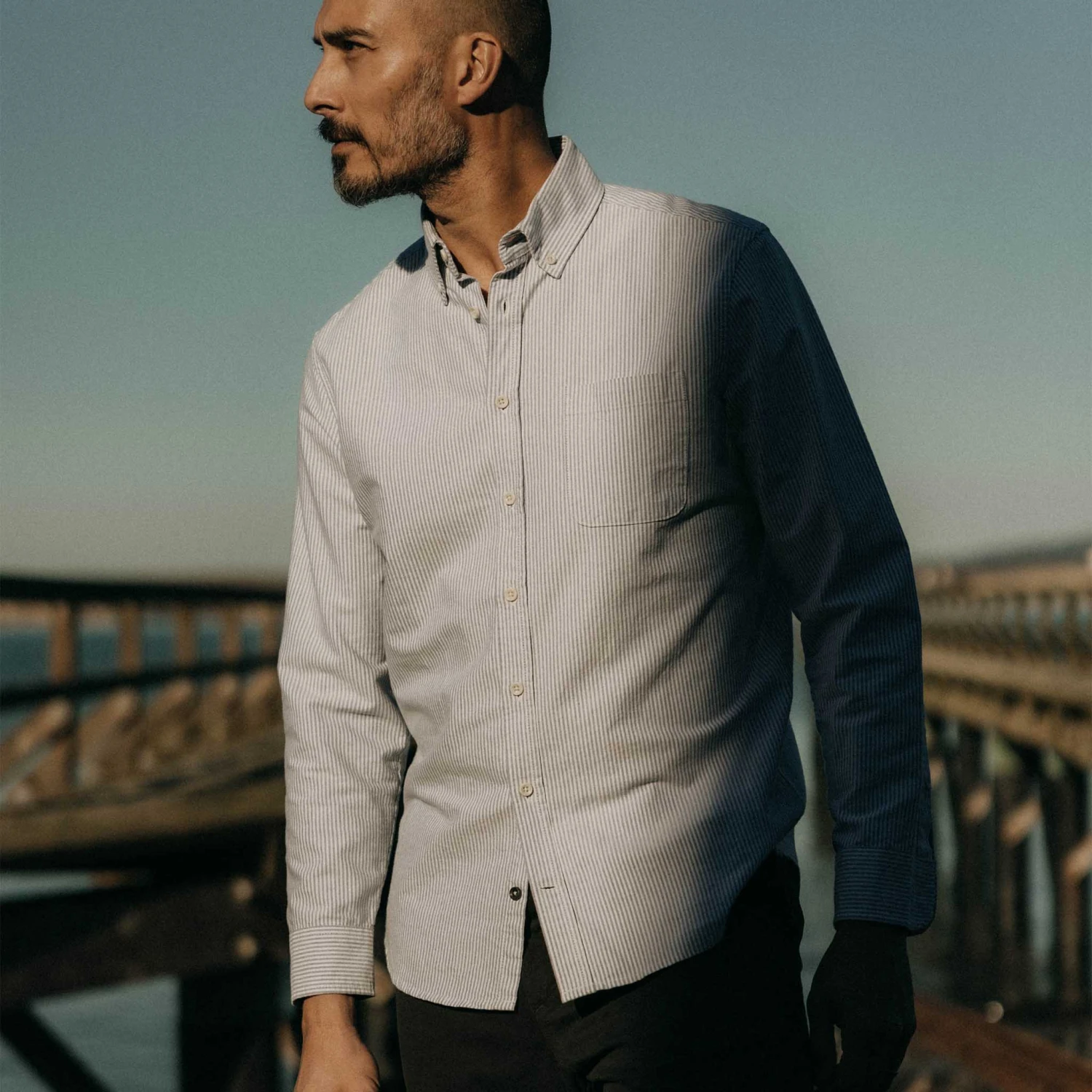 The Jack In Navy University Stripe Everyday Oxford - Image 2